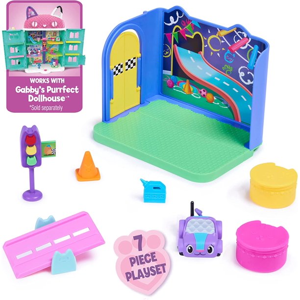 Gabby's Dollhouse, Carlita Purr-ific Play Room with Carlita Toy Car, Accessories, Furniture and Dollhouse Deliveries, Kids Toys for Ages 3 and up