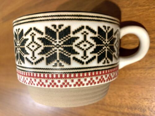 Hearth & Hand with Magnolia Red Green Stoneware Fair Isle COMFY Christmas Mug